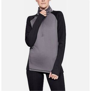Women’s UnderArmour ColdGear half-zip color block.